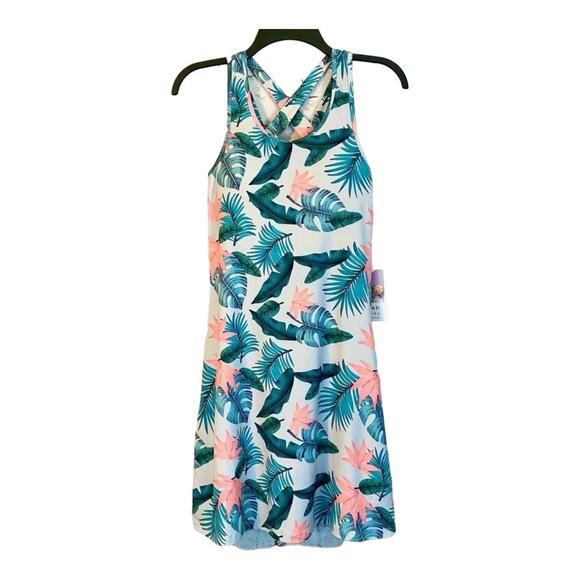 Kyodan Tropical Palm Print Cross Back Tennis Golf  Activewear Dress Sz Sm NWT - Picture 1 of 7